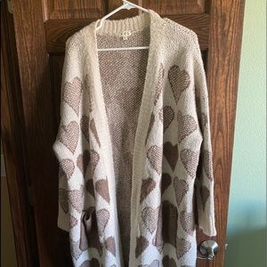 POL Heart Sweater Cardigan NEW Size L